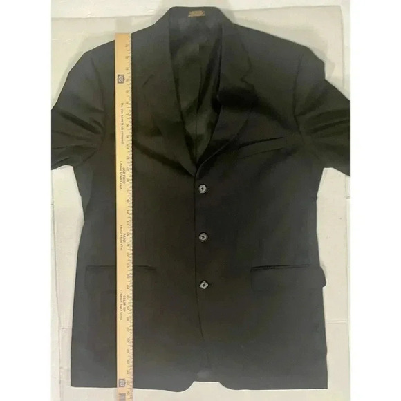 Stafford Men's Blazer Size 42L Regular Black Three Button Jacket 100% New Wool - Picture 4 of 9